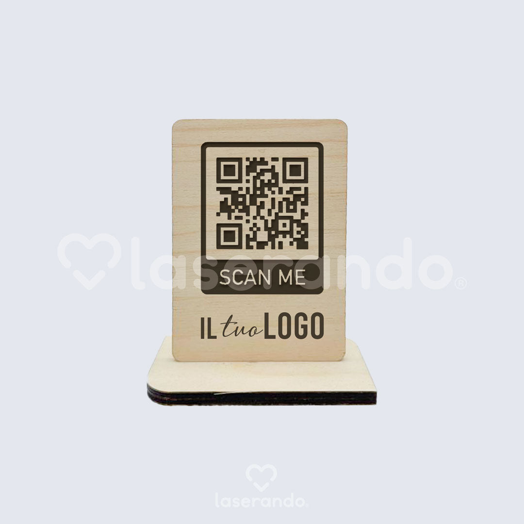 Menù QR CODE con base legno o plexiglass