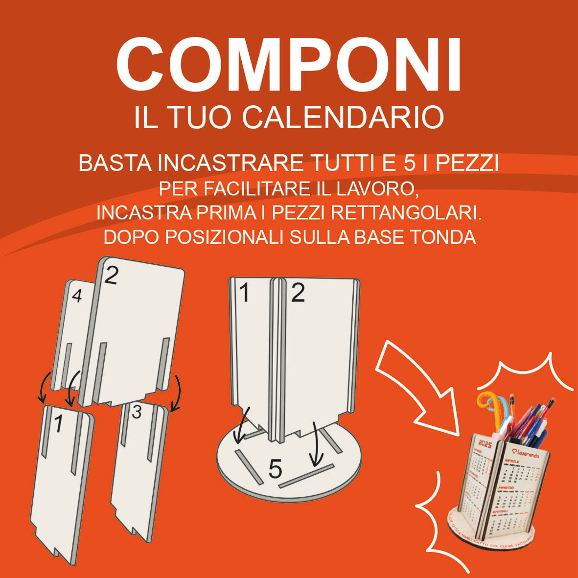 Calendario Porta Penne Personalizzabile