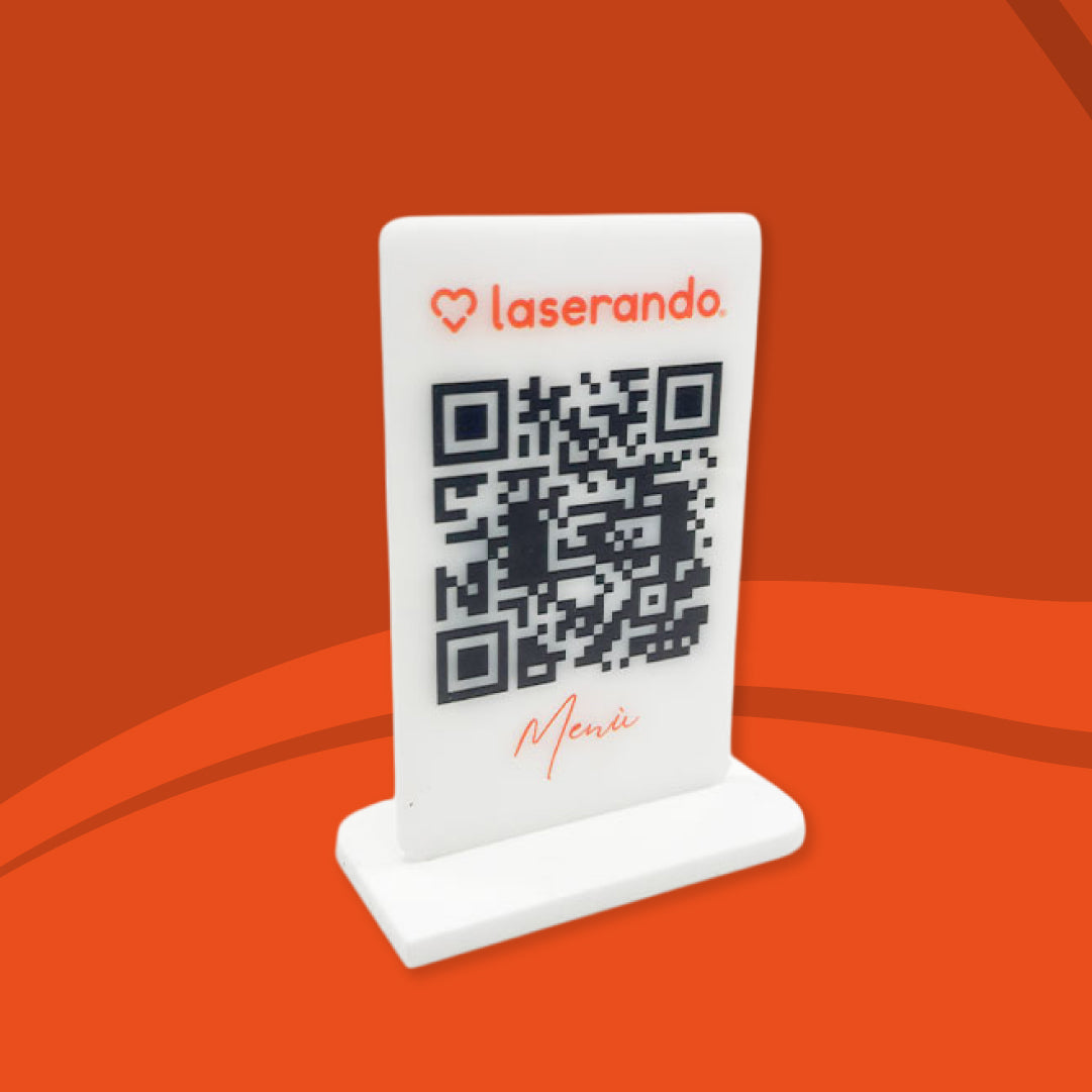 Menù QR CODE con base legno o plexiglass