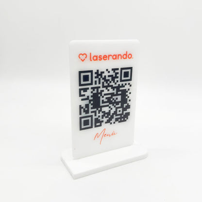 Menù QR CODE con base legno o plexiglass