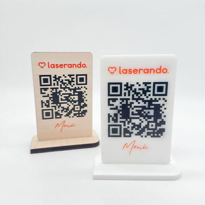 Menù QR CODE con base legno o plexiglass