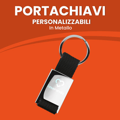 Portachiave in metallo con fettuccia