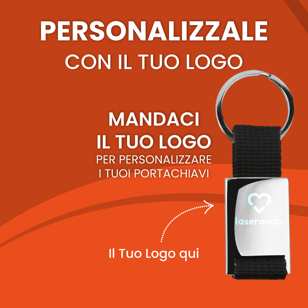 Portachiave in metallo con fettuccia